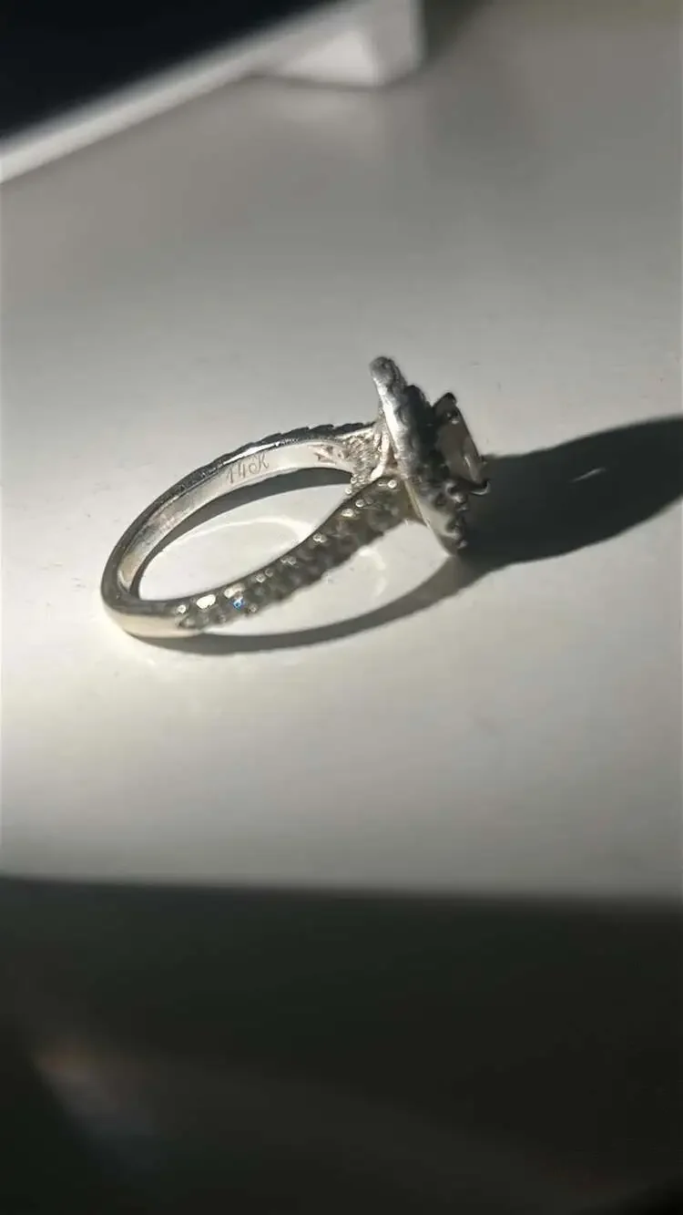 Neil Lane Diamond Pear-Shaped Halo Engagement Ring and Band Set  14K White Gold